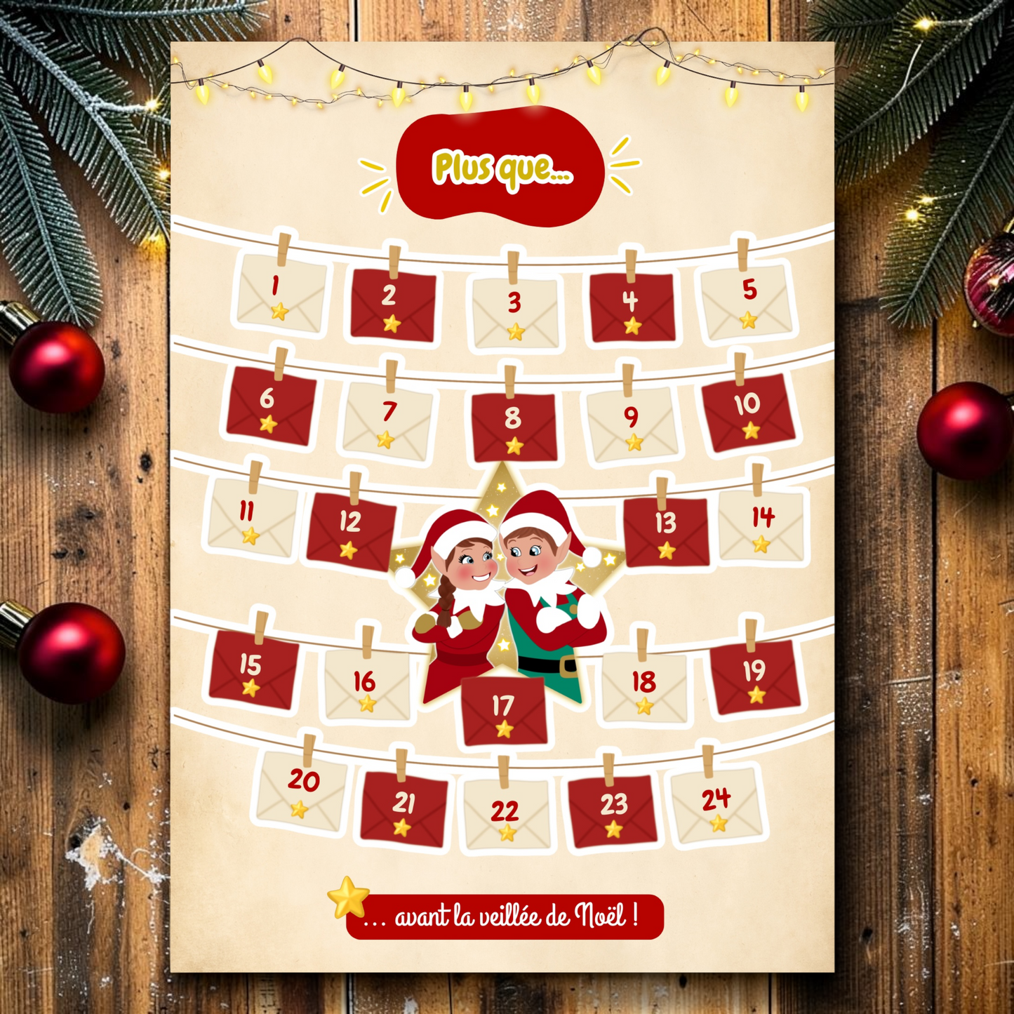 Décompte des jours avant la veillée de Noël